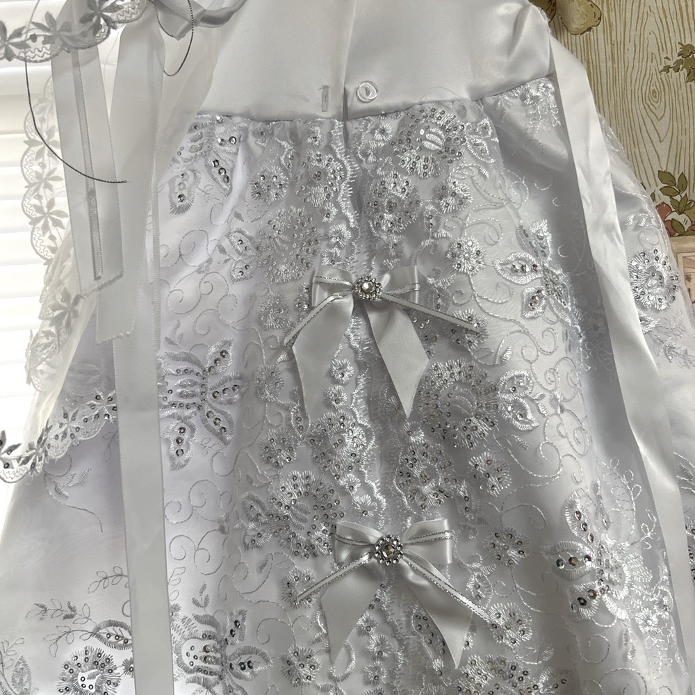 Vestido de bautizo para niña nuevo 12 meses - Picture 5 of 7